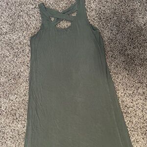 Green tank midi dress
